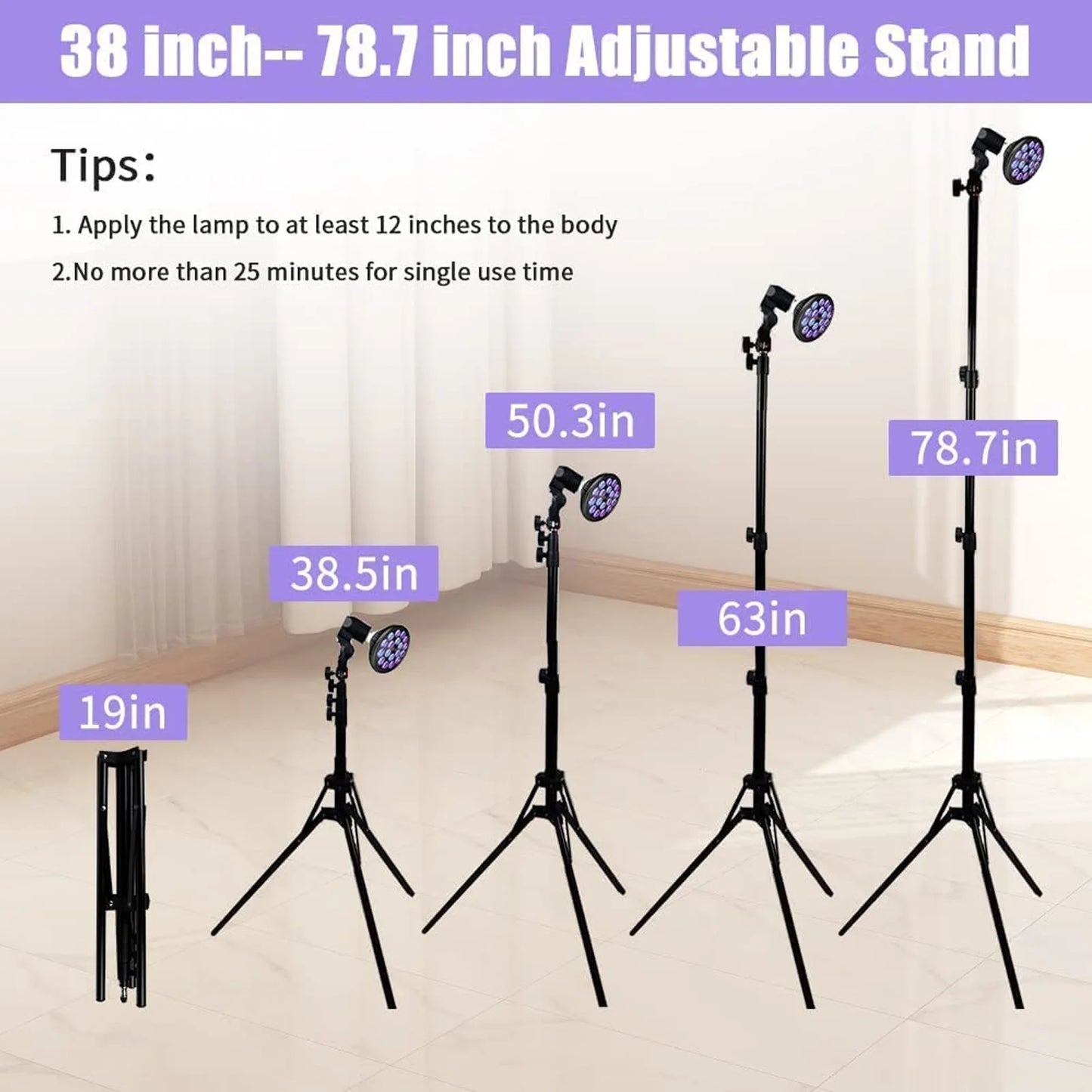 Tanning Lamp 460 Nm Sun Light Skin Tanning Tripod 54W