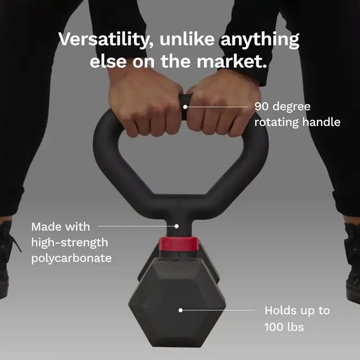Hyperbell Dumbbell Converter - Convert Dumbbells to Barbell Set and Kettlebell for Home Fitness - Adjustable & Up to 20