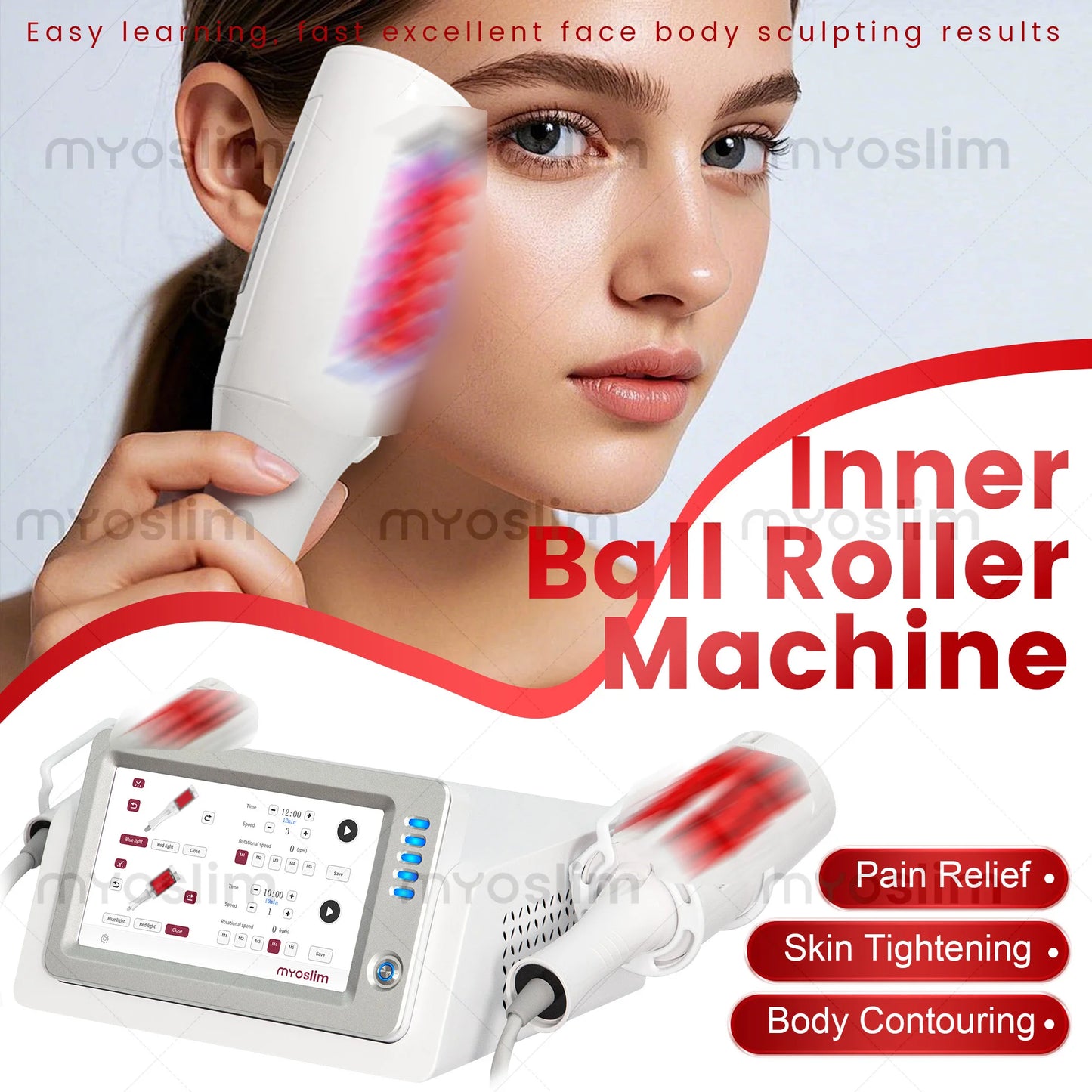 NEW Portable Vela Inner Ball Roller Massage Machine Body Slimming Shape Physical Therapy Removal Endo Iymphatic Drainage Spheres