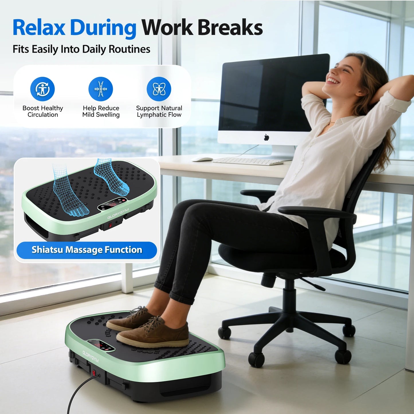Vibration Plate Fat Burning Machine 120 Speed Levels 330lbs Capacity