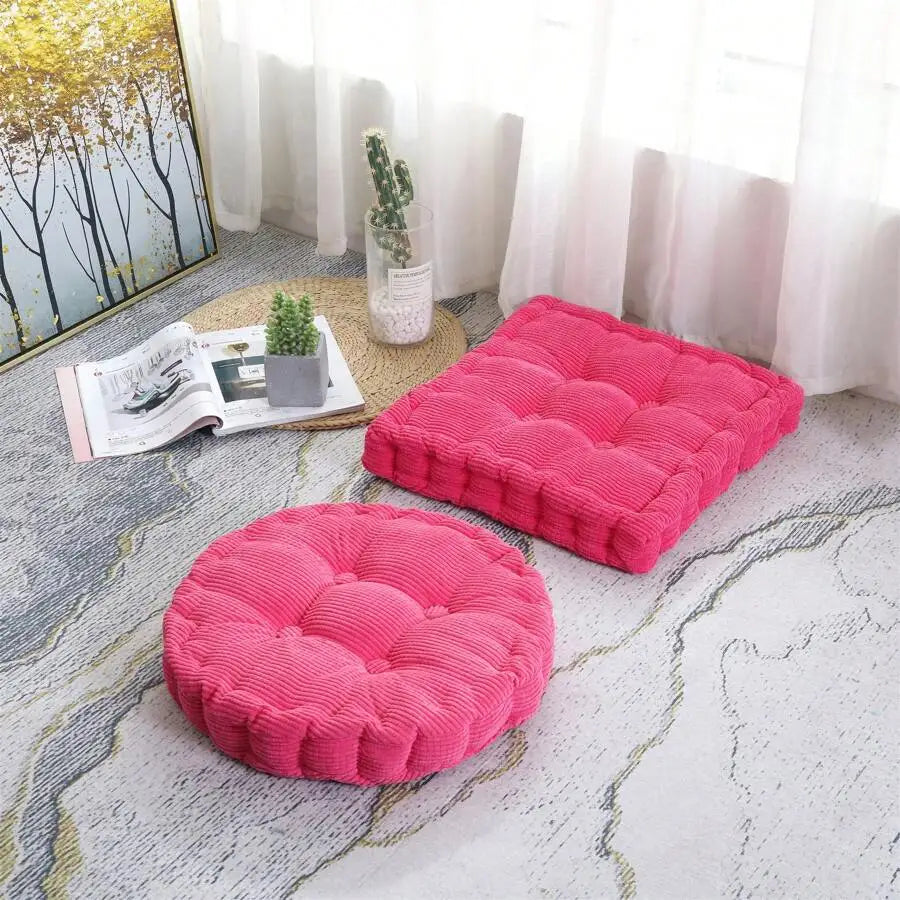 Premium Cotton Blend Meditation Floor Cushion And Seat Pad Set