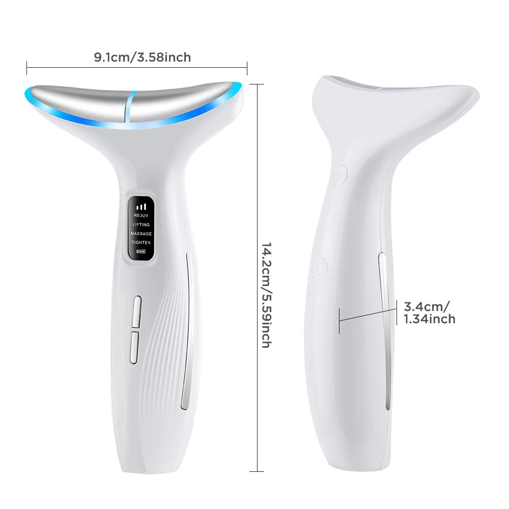 Hailicare 4 Modes LED Neck Beauty Device EMS Facial Lifting Massager