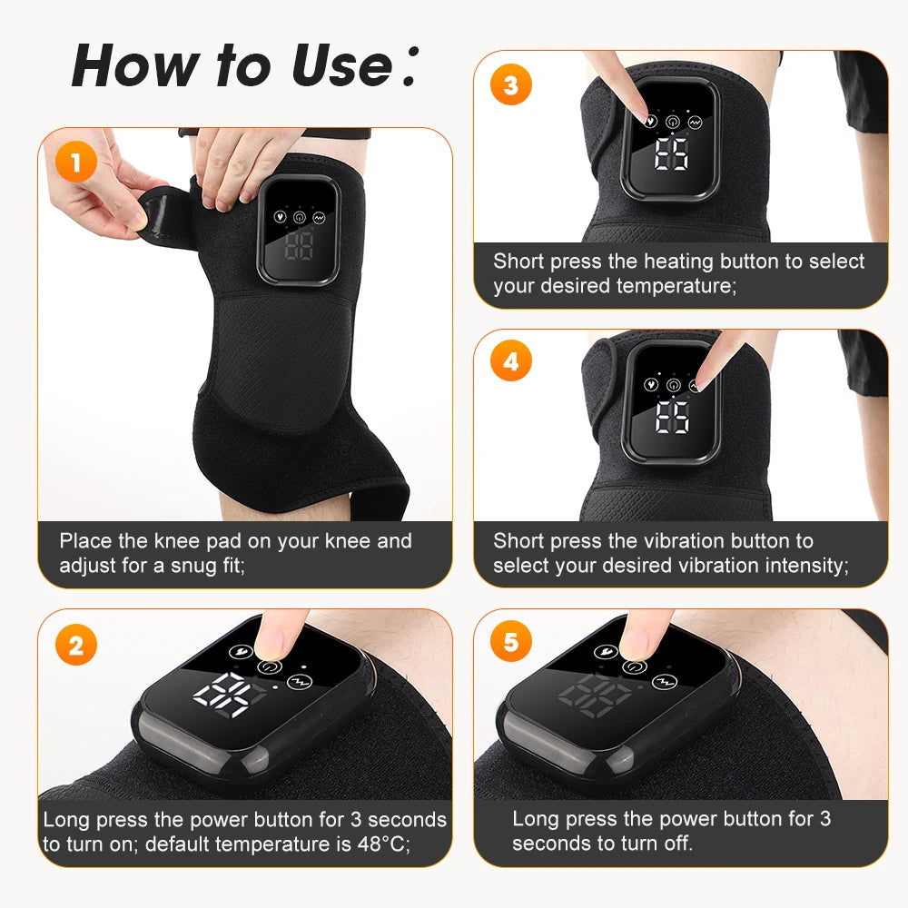 Afdeal Electric Heated Knee Massage Pad With Vibration Therapy
