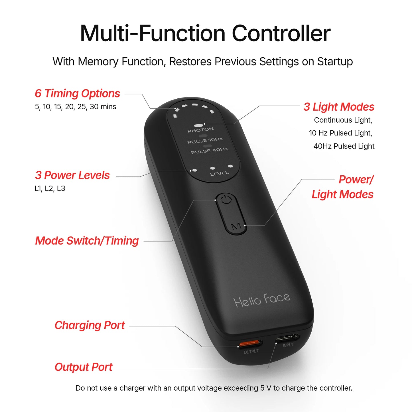 Hello Face L1 Portable Neck Pain Relief LED Therapy Device