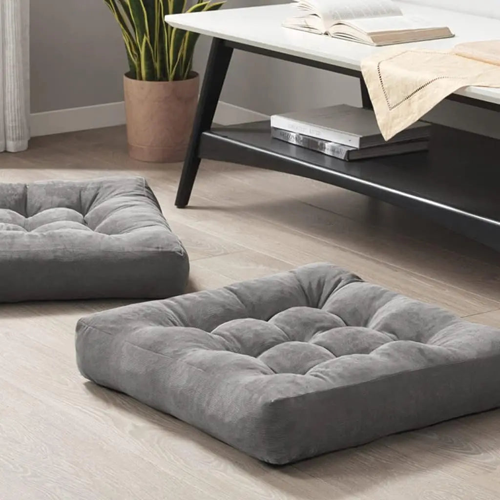 Corduroy Floor Pillows With Shredded Memory Foam Set Of Two