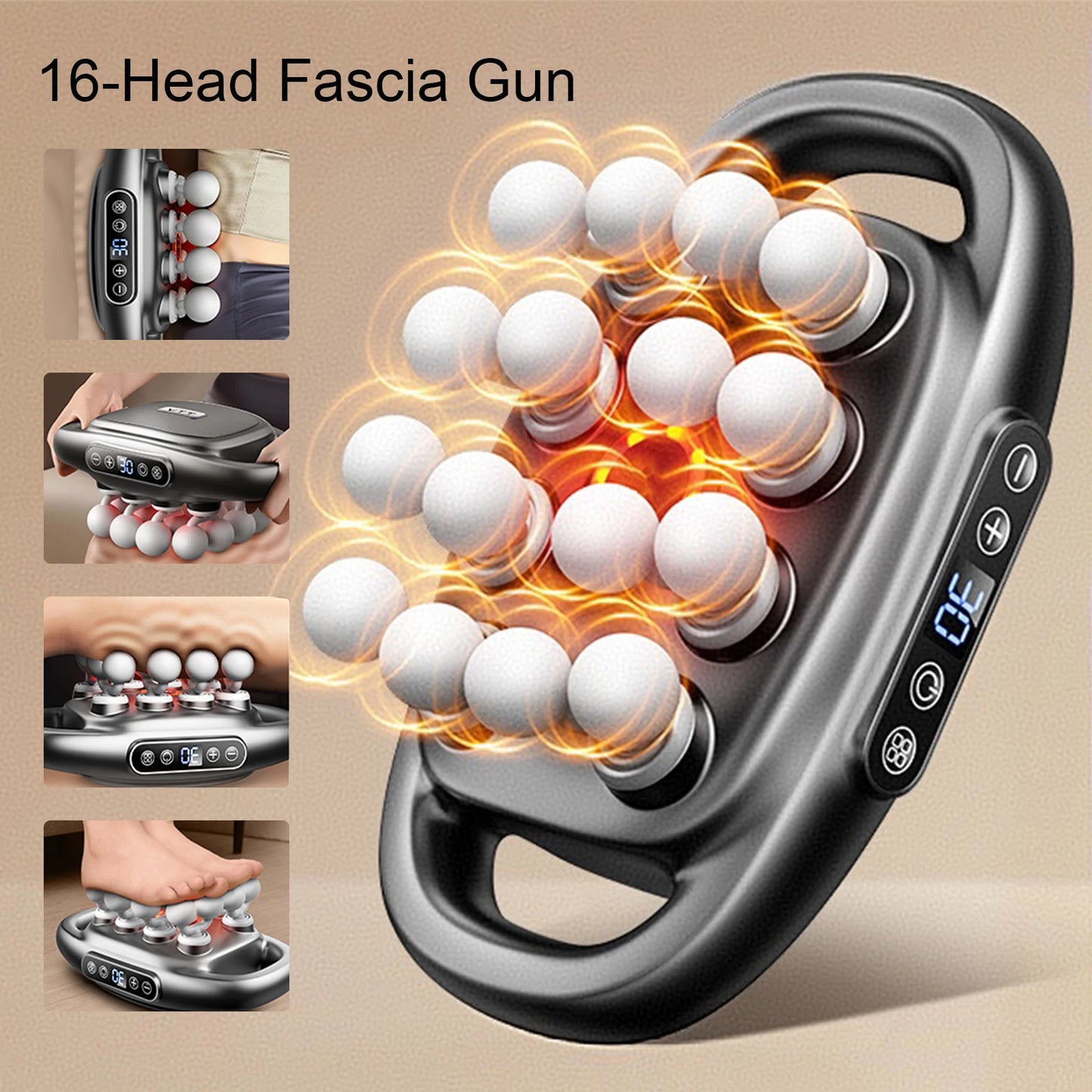 Foreverlily 16-Head Fascia Gun High-Frequency Massage Gun
