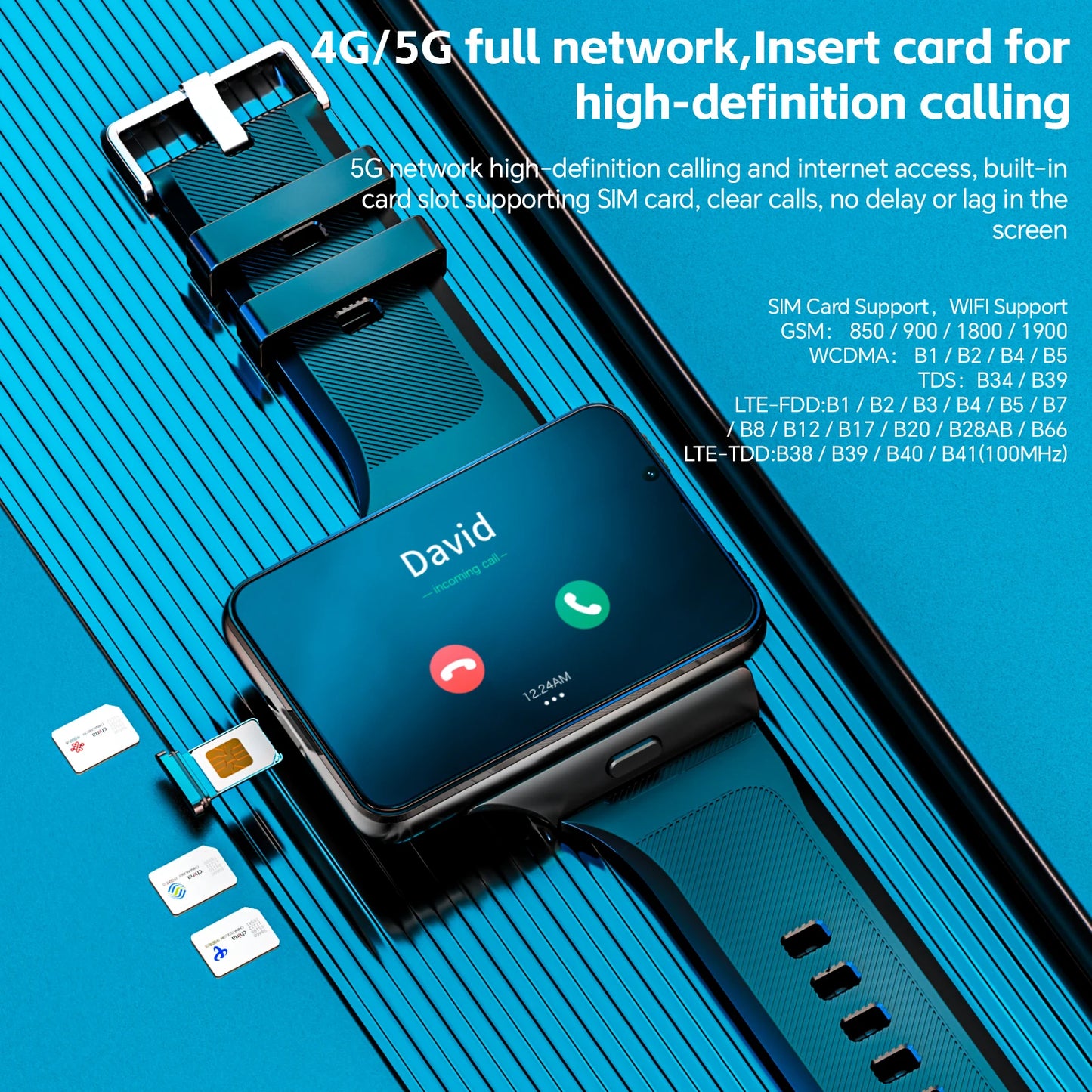 LOKMAT Android Smartwatch 4G Phone Dual Cameras Heart Rate Monitor