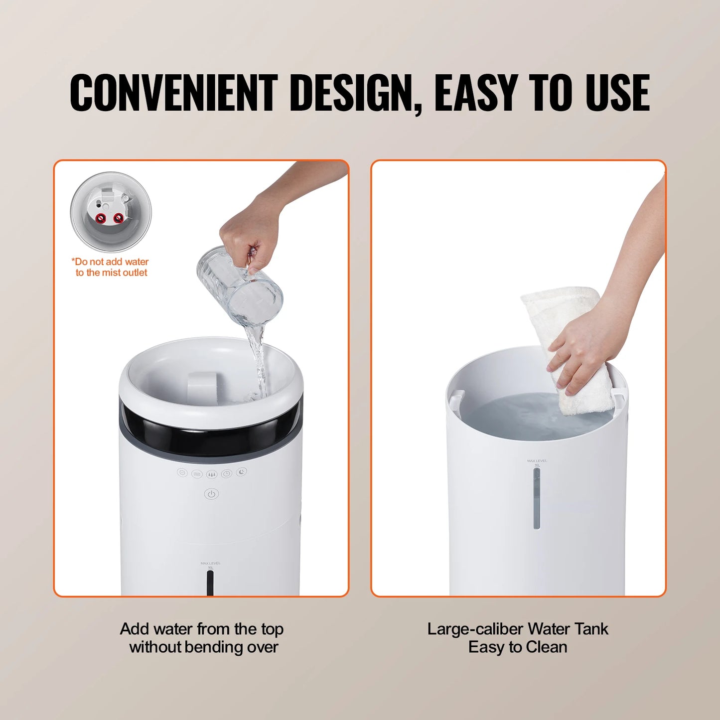SucceBuy 16L Ultrasonic Humidifier For Large Rooms 12H Timer Auto Shut Off