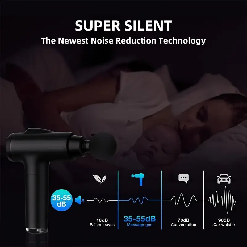 Portable Vibration Massage Gun With Four Premium Attachment Heads