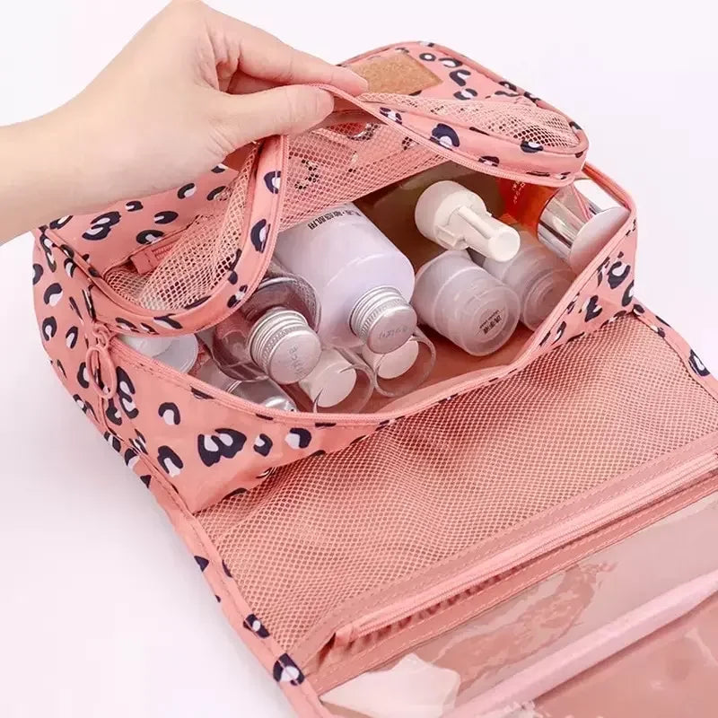 Waterproof Nylon Cosmetic Bag Travel Pouch With Hook