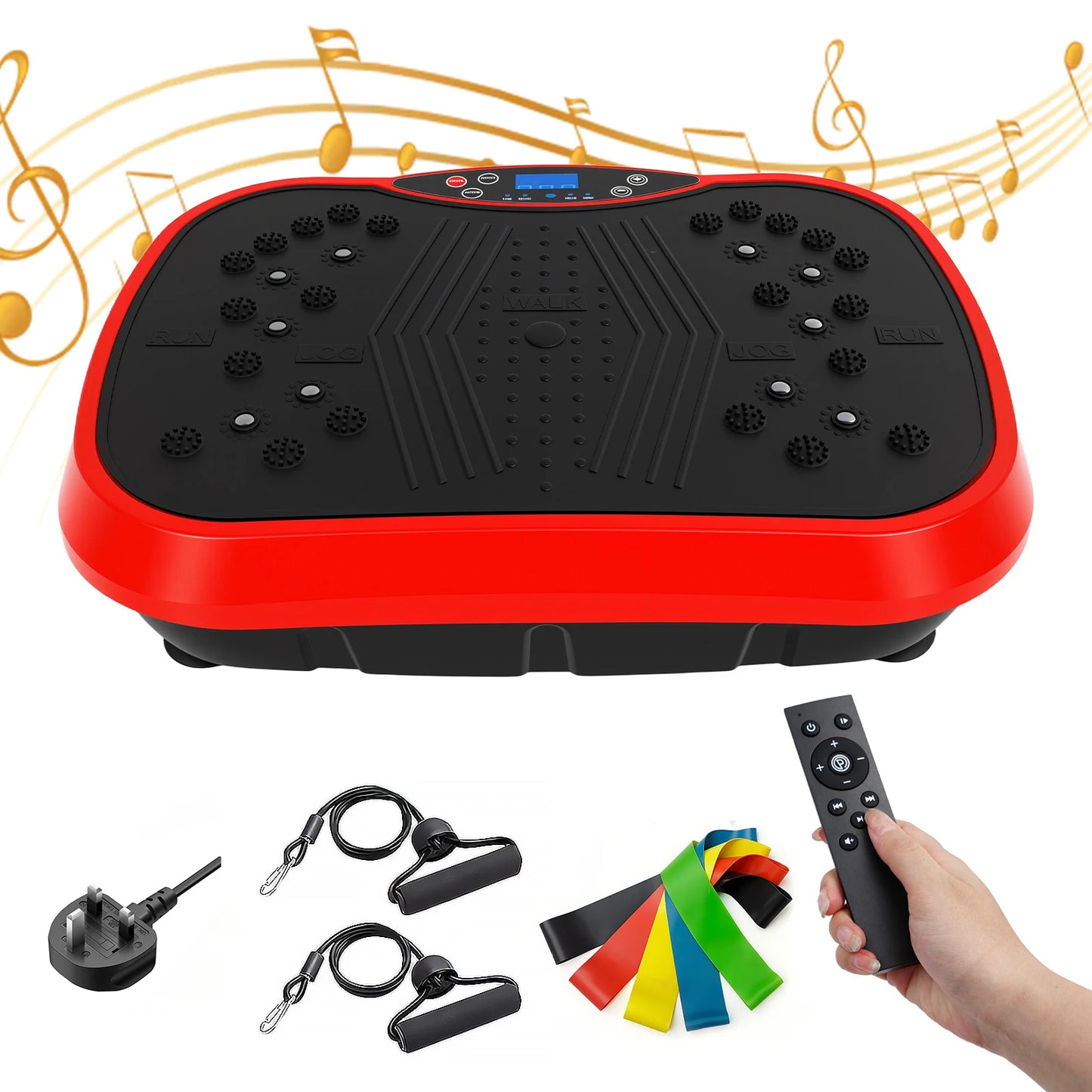 Portable Vibration Plate With Bluetooth Resistance Bands And Yoga Straps