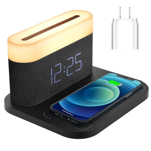 COLSUR S26 15W Wireless Charger Digital Alarm Clock Bedside Lamp