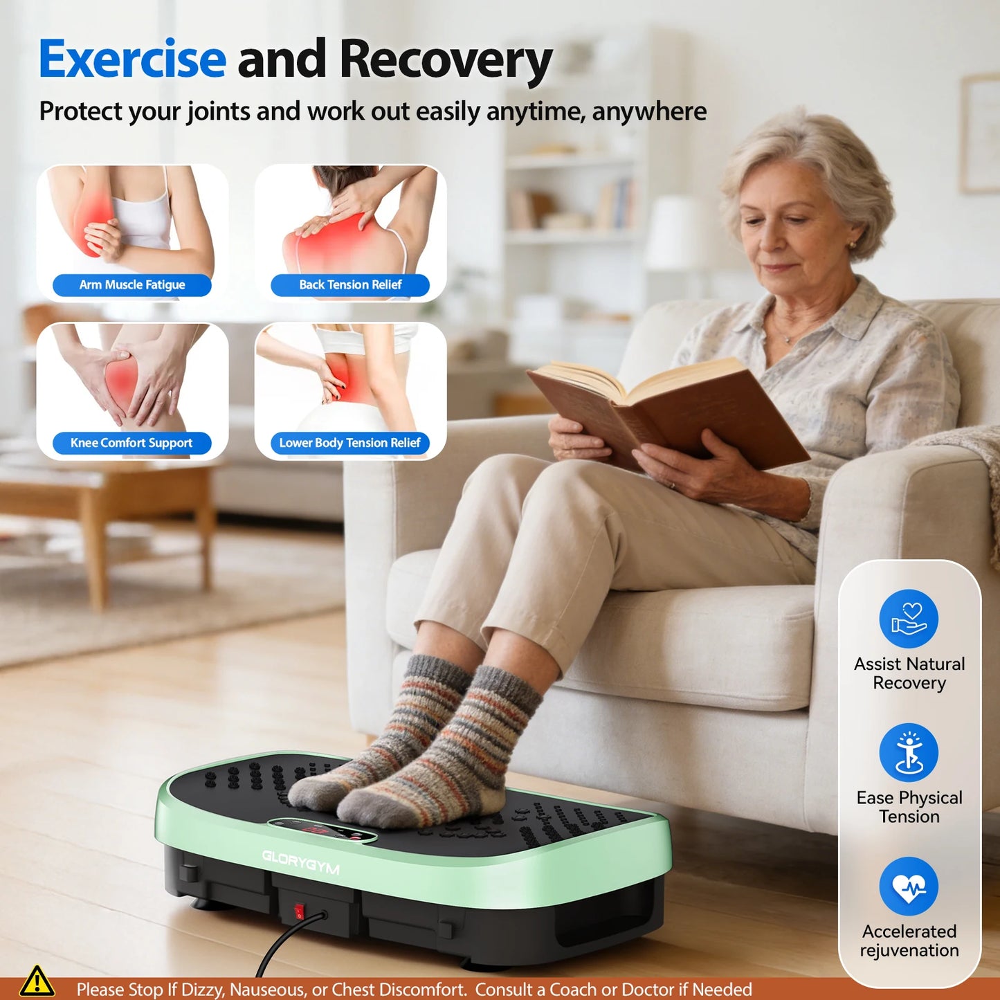Vibration Plate Fat Burning Machine 120 Speed Levels 330lbs Capacity