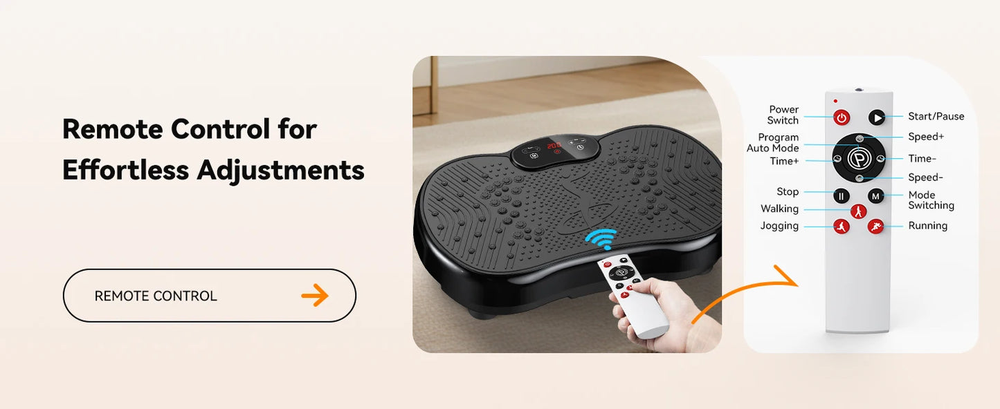 Vibration Plate Exercise Machine Full Body Shaker Adjustable Speed Portable