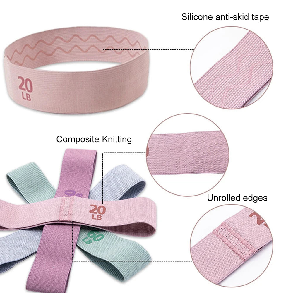 Fabric Resistance Bands Set For Yoga Pilates Hip Circle Training