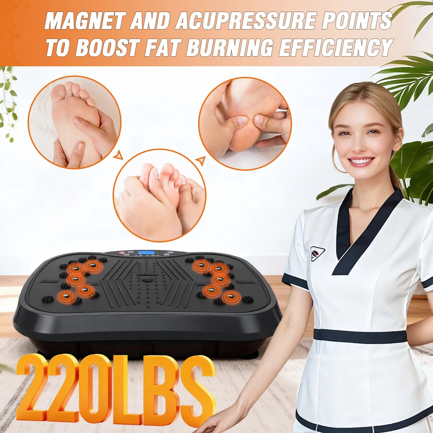 Portable Vibration Plate With Bluetooth Resistance Bands And Yoga Straps