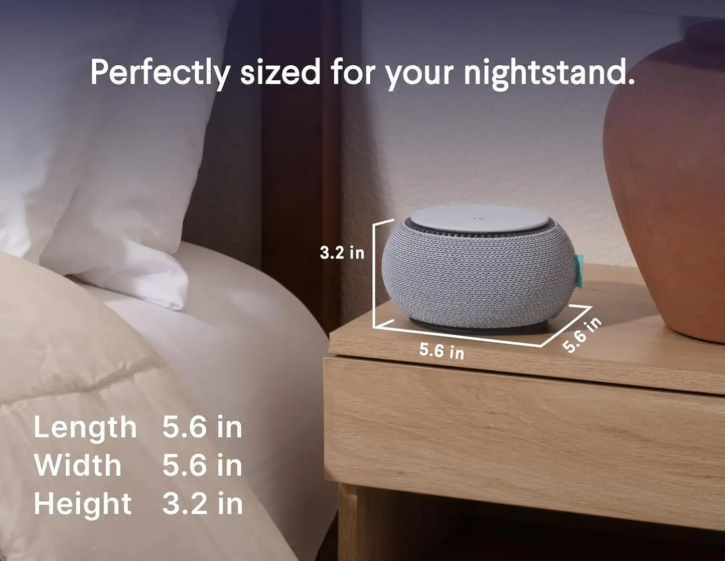 Smart White Noise Machine with Real Fan - Non-Looping Sleep Aid for Adults, Travel, Bedroom & Baby Registry