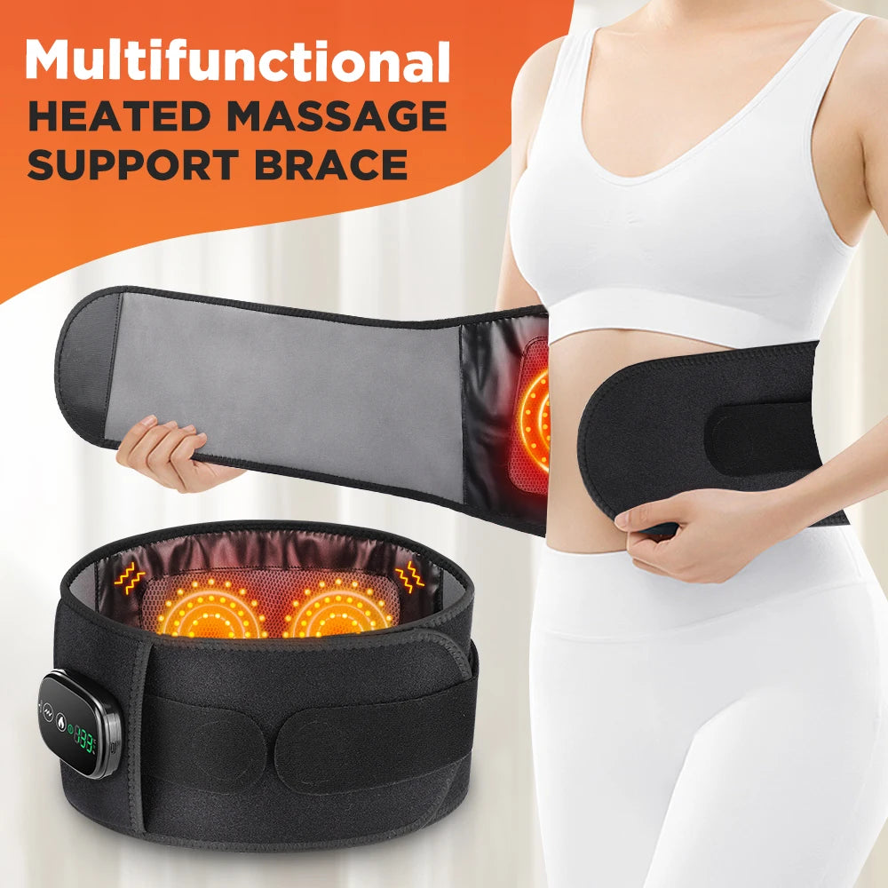 Hailicare Heated Waist Belt With Lumbar Support Vibration Massage
