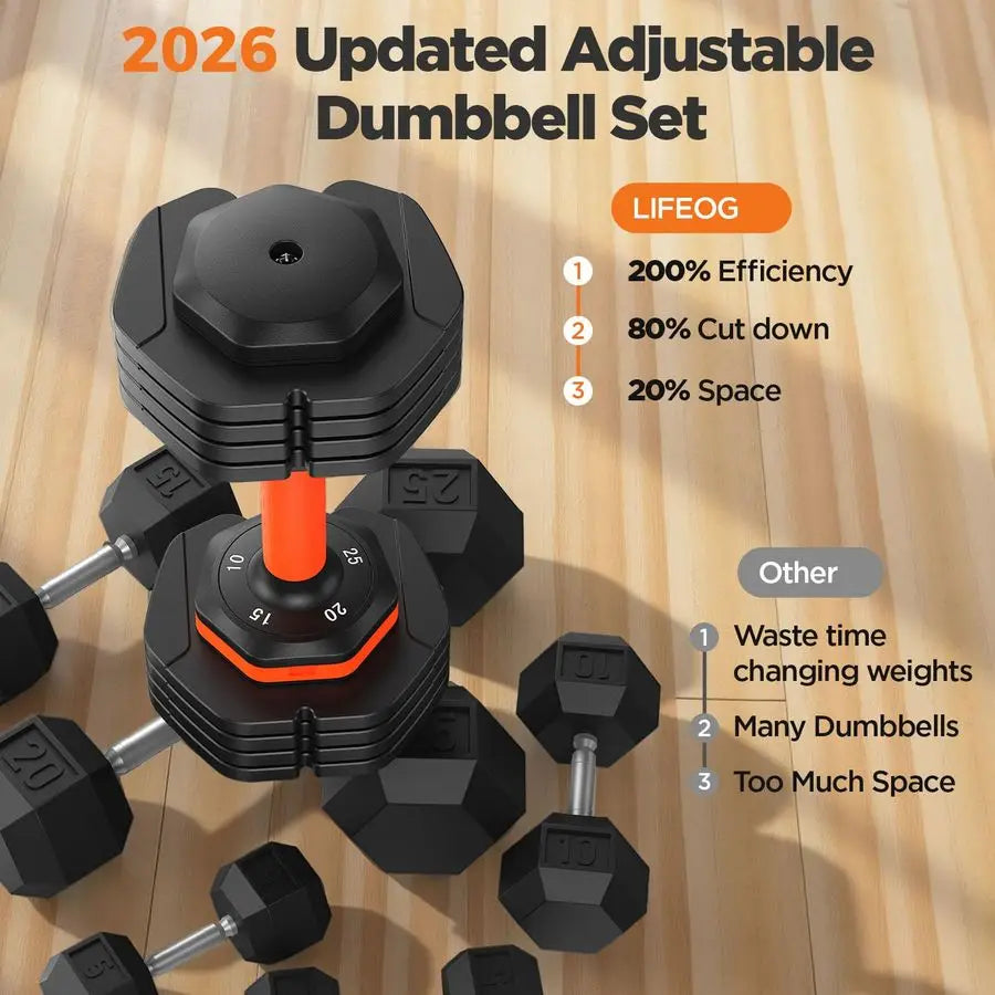 MBVM Adjustable Dumbbell Set With Storage Box Two Heavy Duty