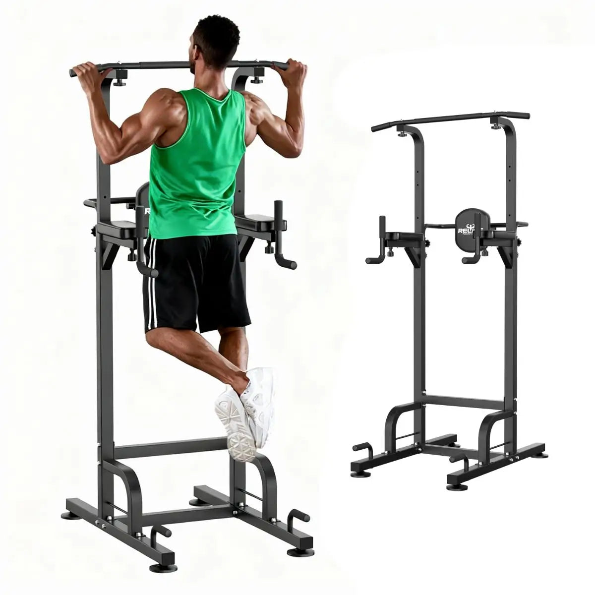 RELIFEPower Tower Pull-Up Dips Height Adjustable Multifunctional Fitness Equipment Home Power Station Push-up Handles