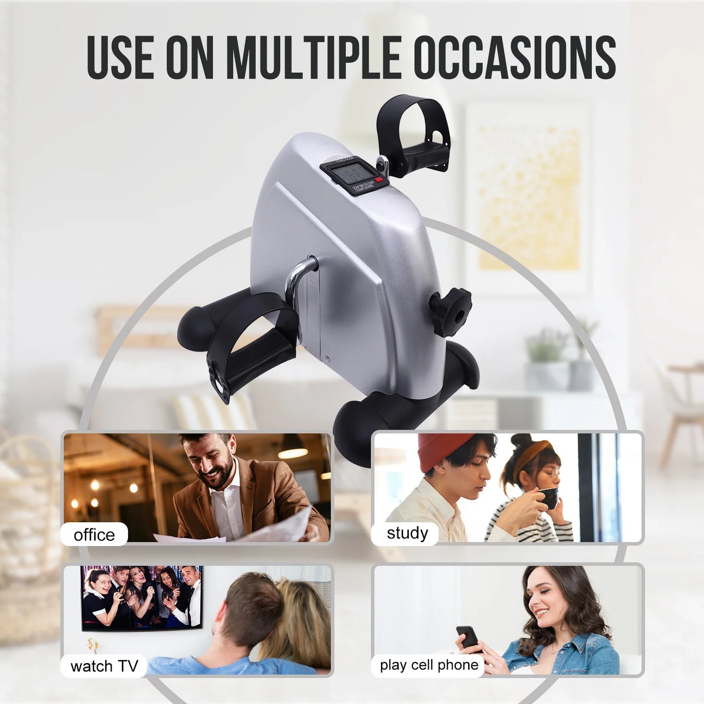 NON Mini Pedal Exercise Bike Under Desk Portable Fitness Cycler