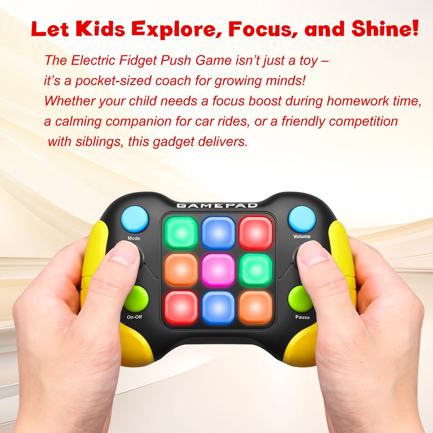 Electronic pop-up game light up play fidget toys,handheld games for children adults Push button gamepads press push games,5 mode