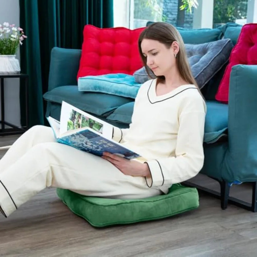 Memory Foam Floor Pillows Set Of 4 For Meditation Yoga