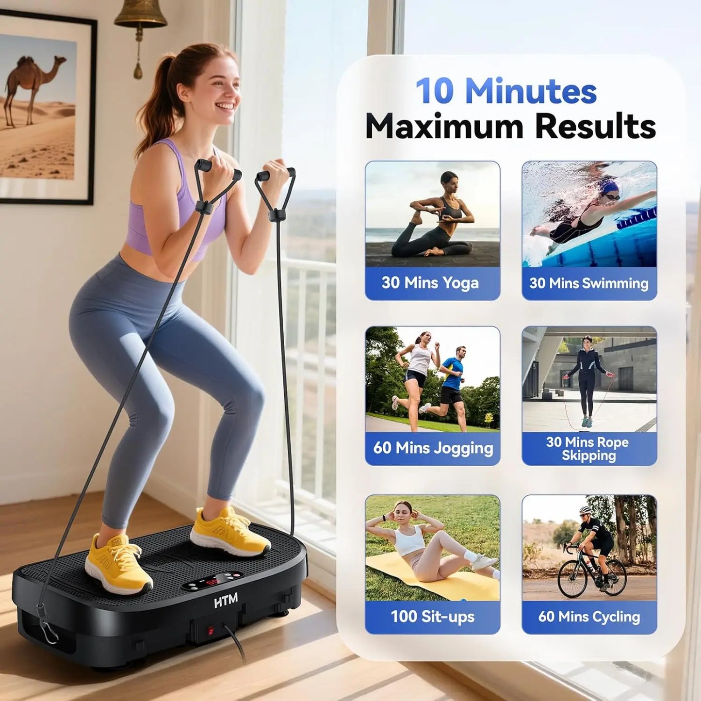120 Speed Vibration Plate Whole Body Workout Fitness Plate Quiet Operation Vibration Platform Slimming for Home Gym Toning
