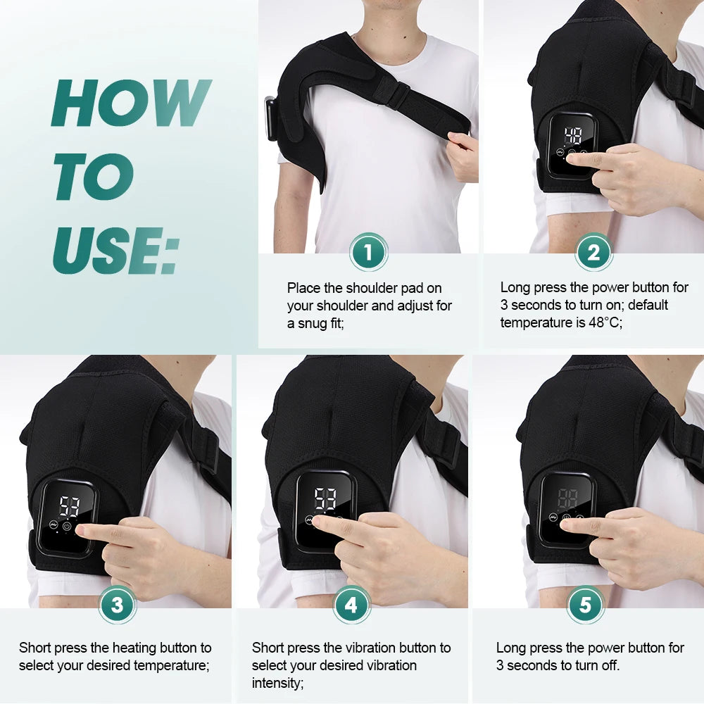 PastSky Electric Heated Shoulder Massager With Touch Screen And Timer