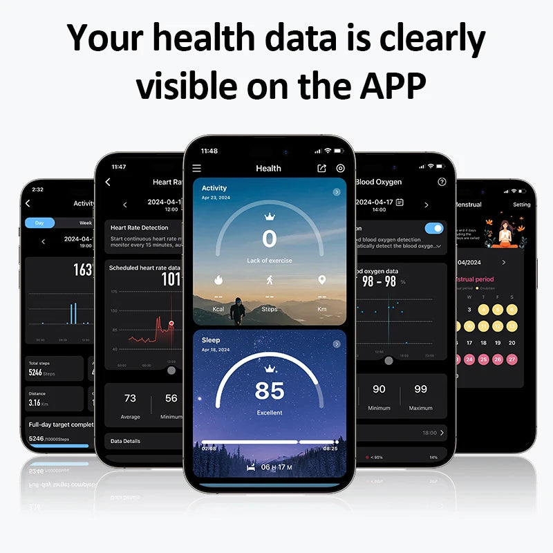 Govllfoz R08 Smart Ring Heart Rate Monitoring With Charging Case