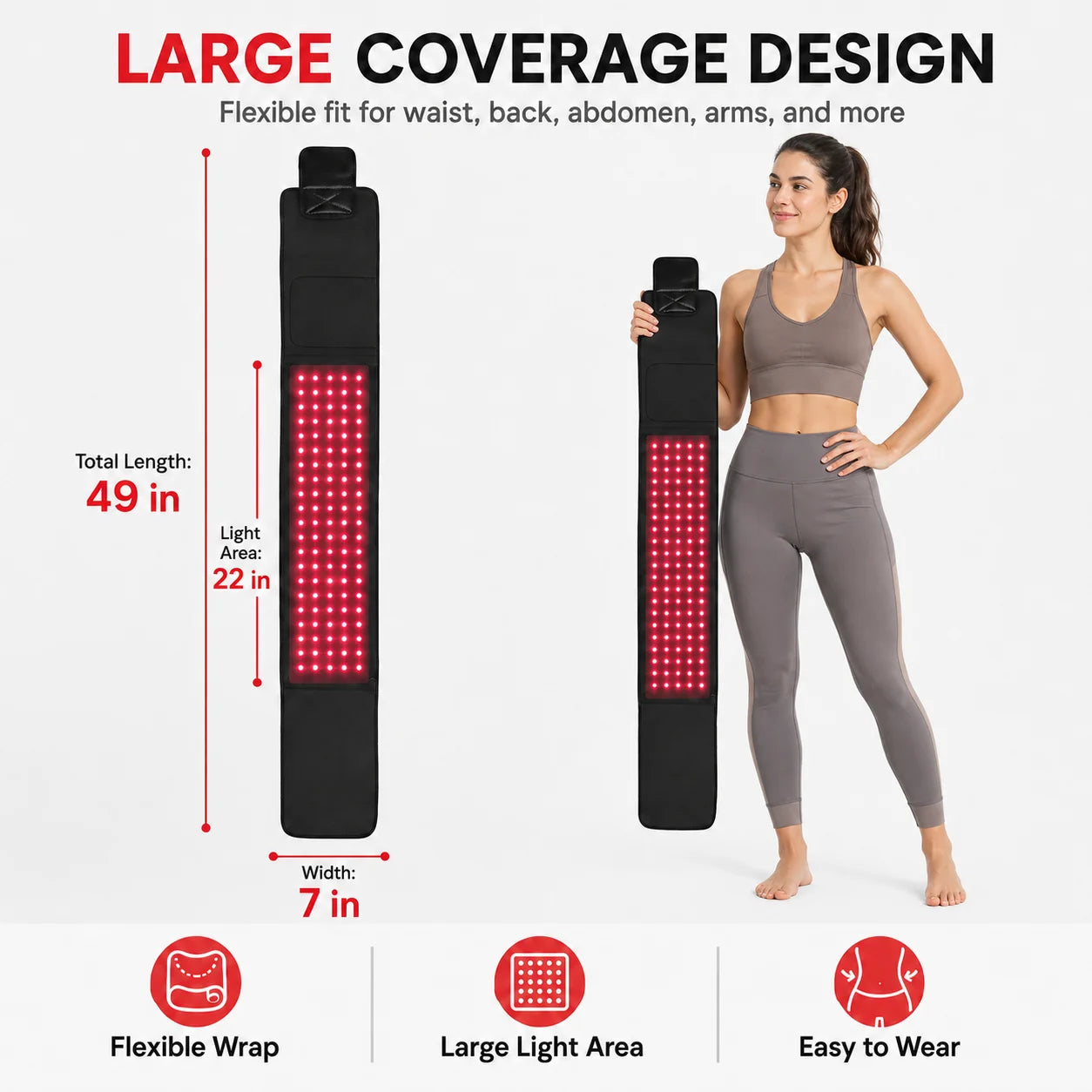 Near Infrared Red Light Therapy Belt For Waist Massage