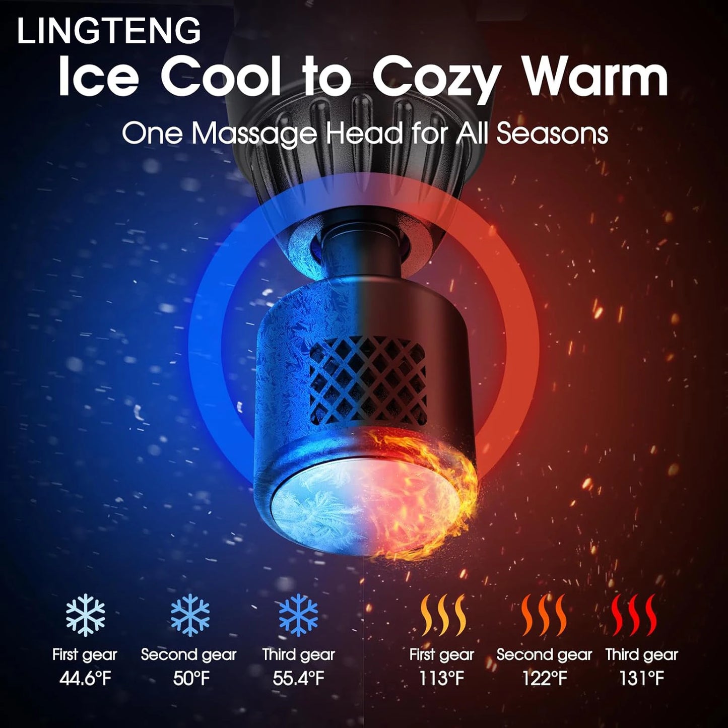 Lingteng Deep Tissue Percussion Massage Gun With Hot And Cold
