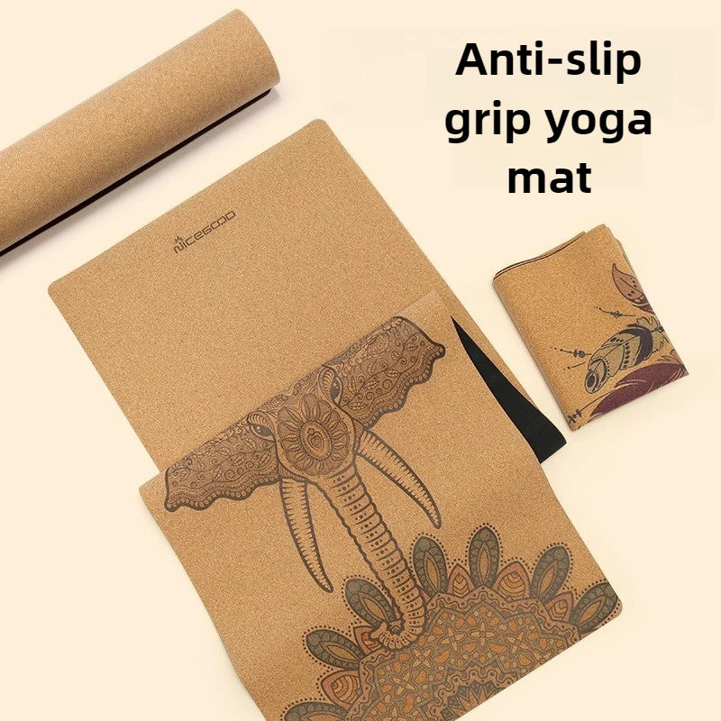 Cork Yoga Mat With Extra Thick Rubber Grip Portable