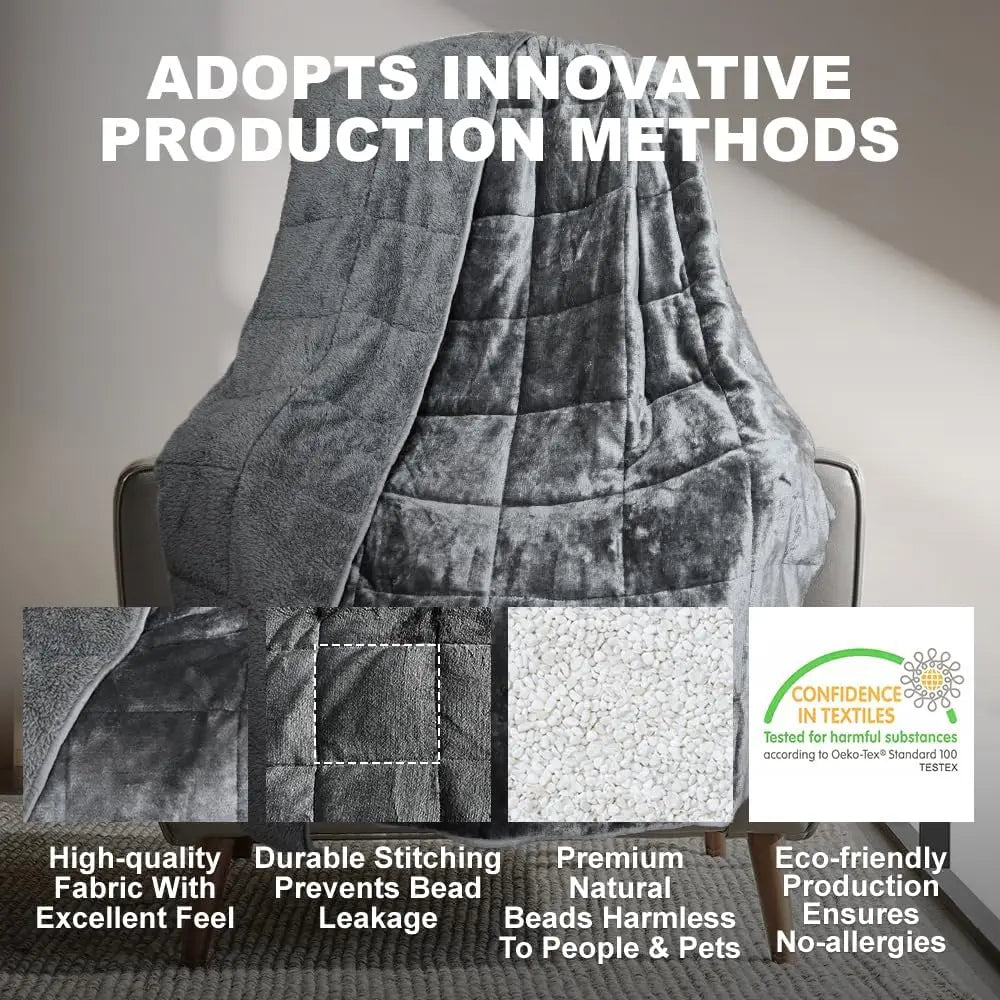 15 lb Plush Fleece Weighted Blanket for Adults Warm