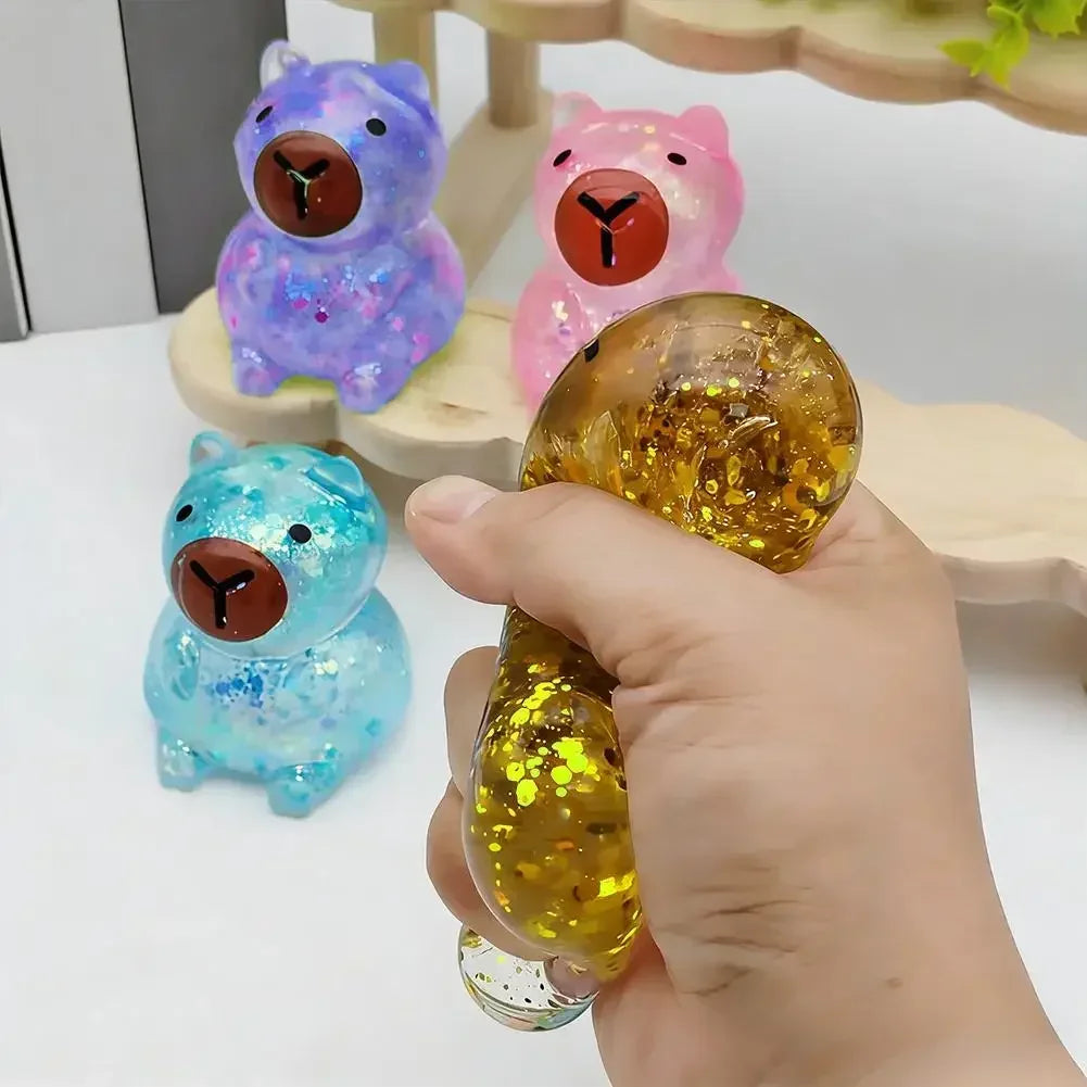 Soft Glitter Capybara Fidget Toy For Effective Stress Relief