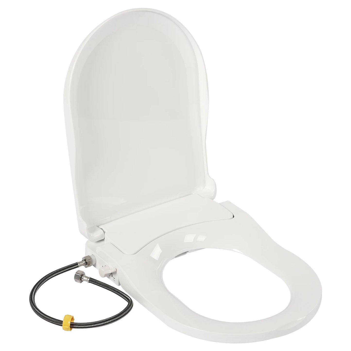 Non-Electric Bidet Toilet Seat With Dual Nozzles For Elongated Toilets