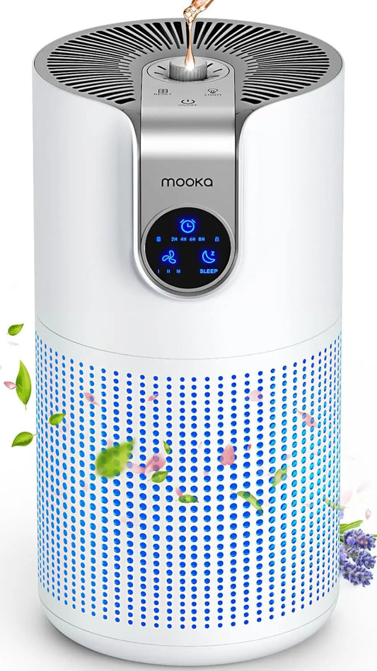 MOOKA Large Room Air Purifier With Aromatherapy HEPA