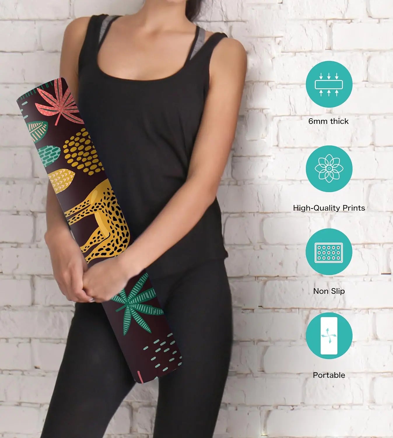 TPE Non Slip Yoga Mat With Carrying Strap For Home