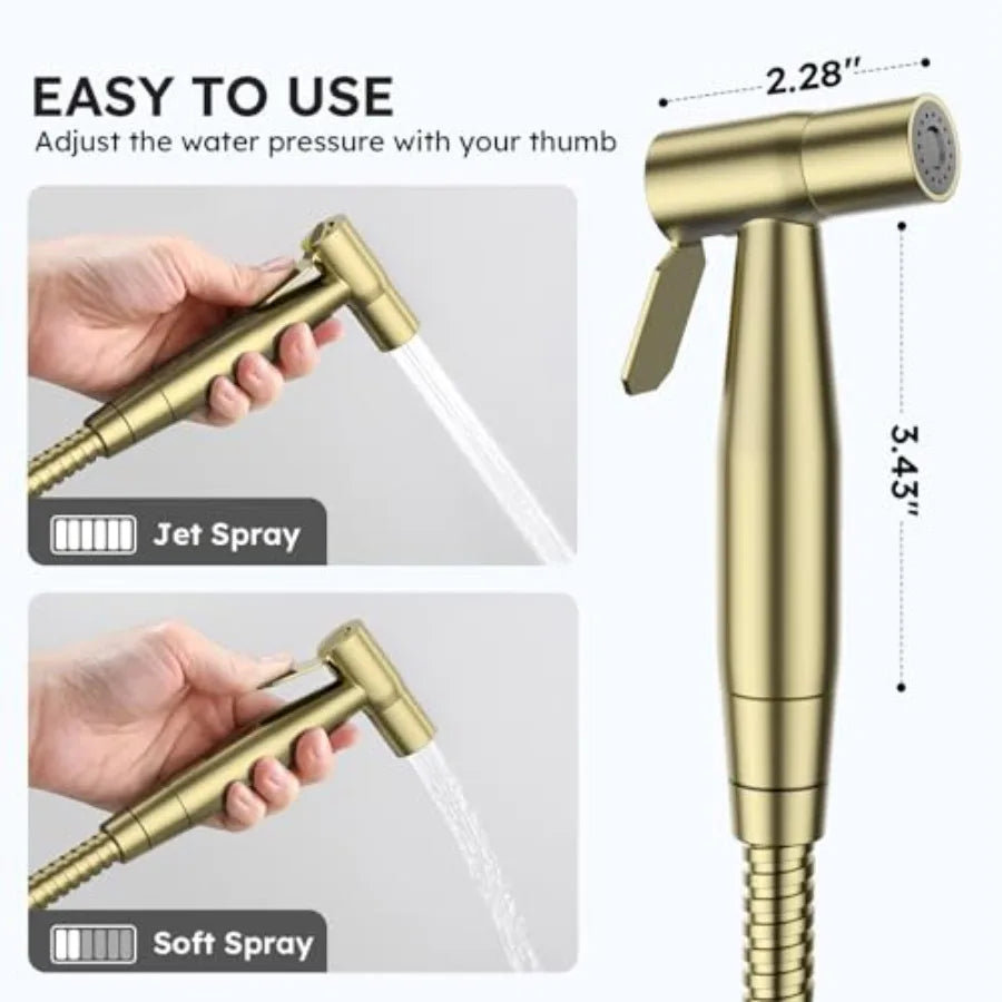 Handheld Bidet Sprayer Stainless Steel For Toilet Adjustable Water Pressure