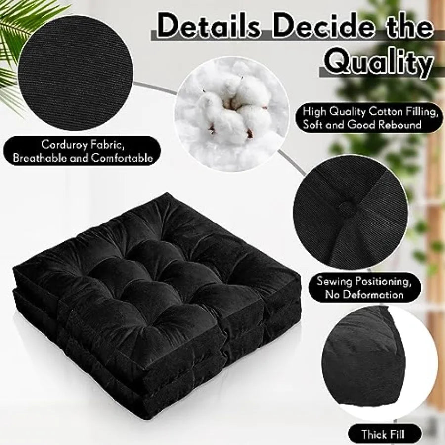 Floor Pillow Cushions 22 x 22 Inch Round Square Large Meditation Floor Pillow for Classroom Adult Meditation Picnic Party Cushi