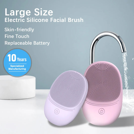 Silicone Electric Facial Cleansing Brush With Sonic Vibration