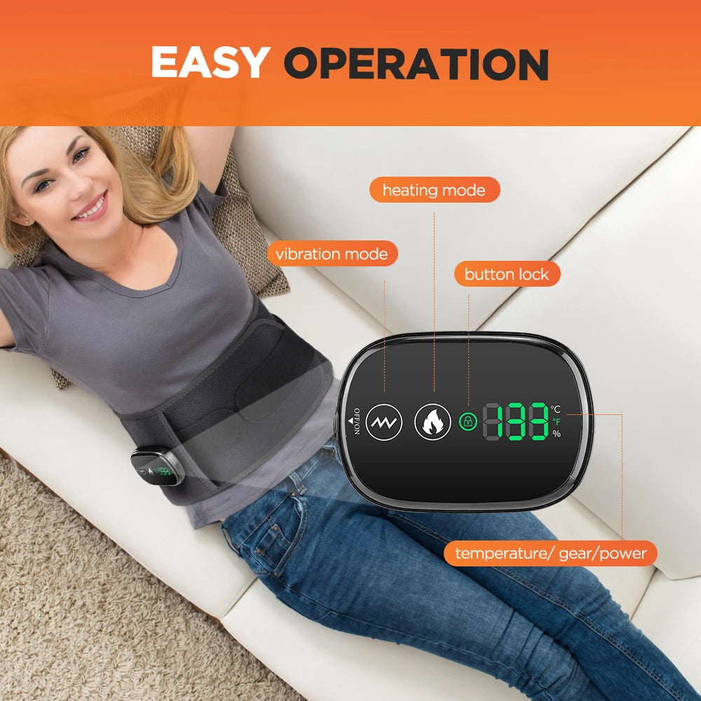 Hailicare Heated Waist Belt With Lumbar Support Vibration Massage