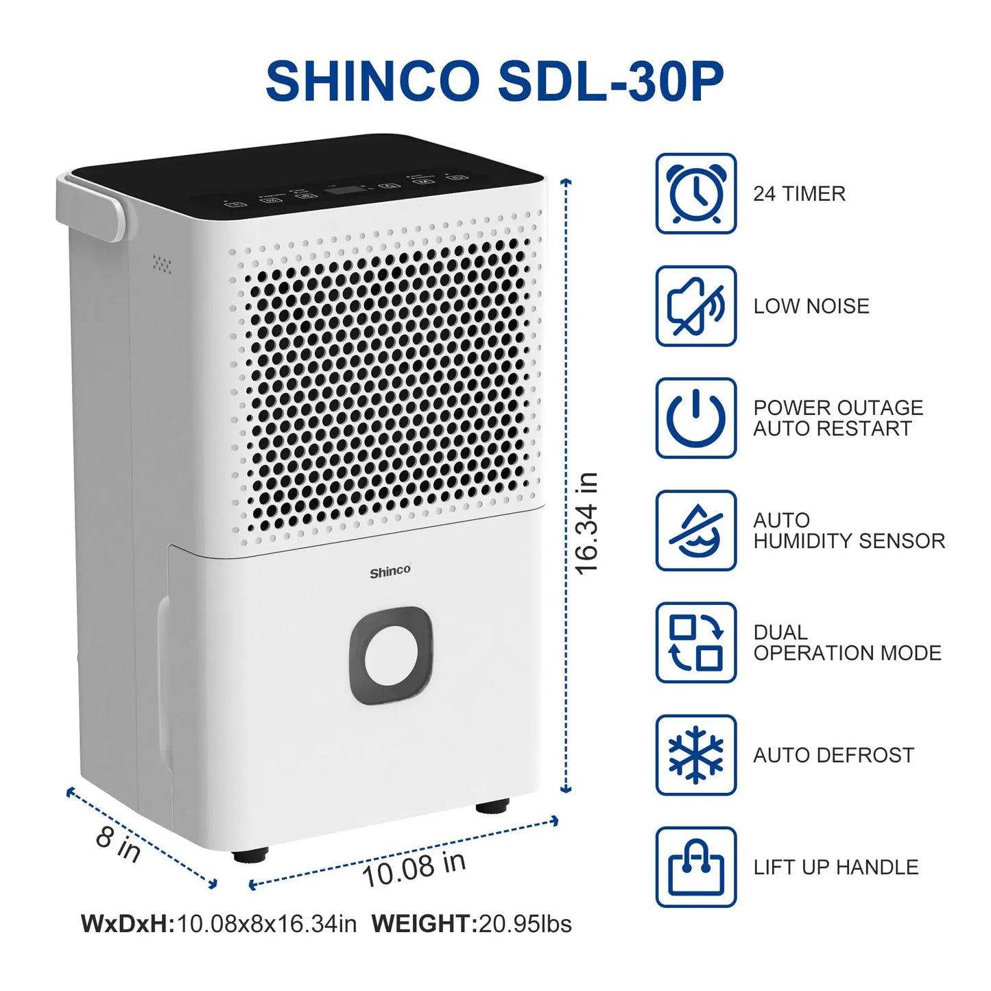 Shinco Dehumidifier For Home And Basements 1500 Sq Ft