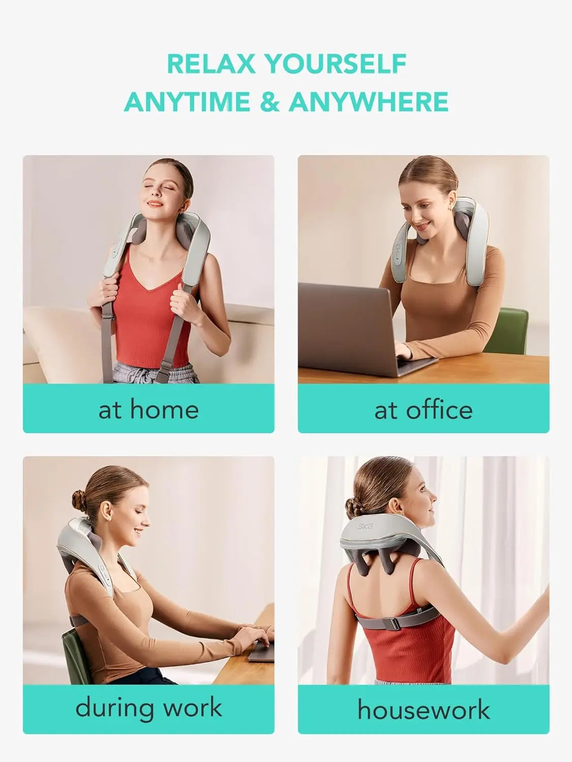SKG H5 Mini Neck Massager With Heat For Shoulders Daily