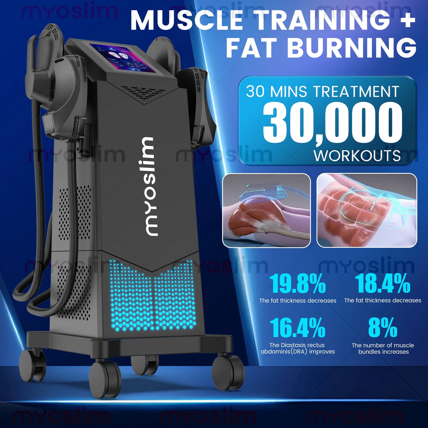 MYOSLIM EMS Body Sculpting Machine With RF Technology 6500W