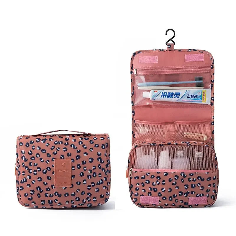 Waterproof Nylon Cosmetic Bag Travel Pouch With Hook