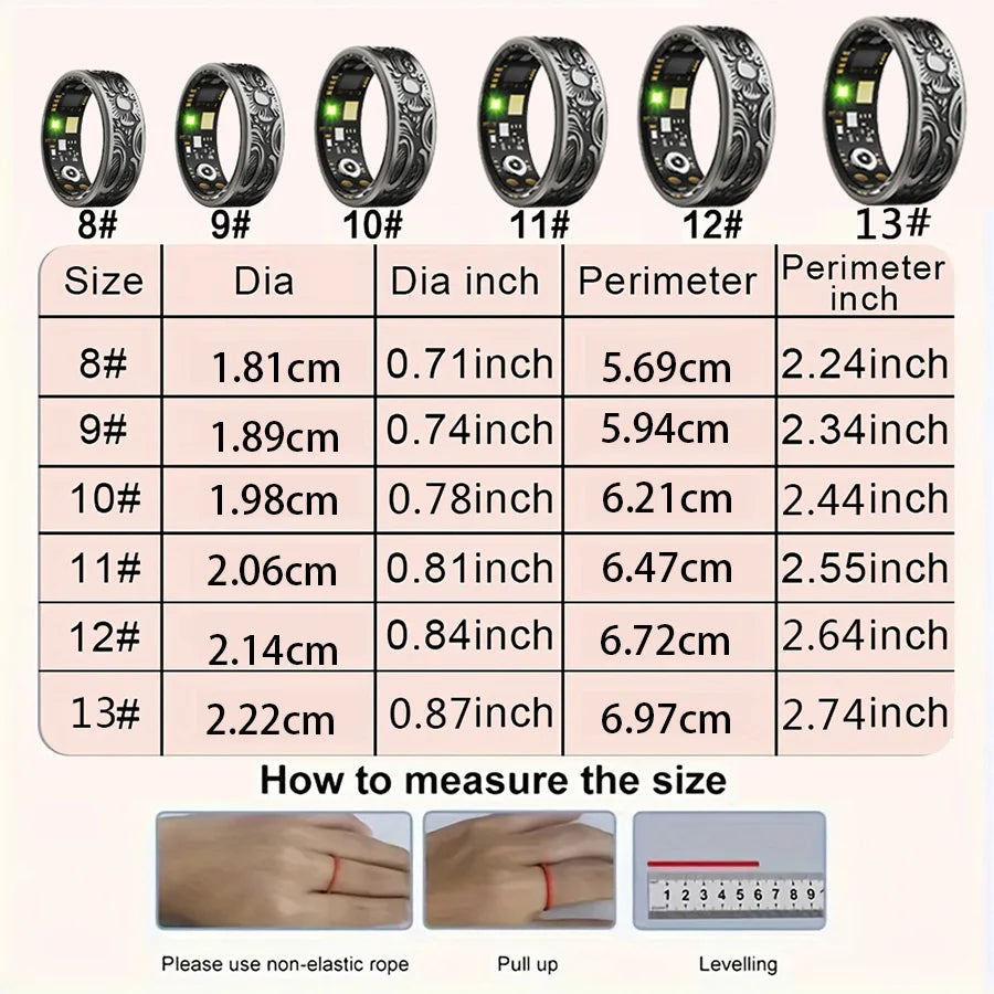 Smart Ring Fitness Tracker With Sleep Monitor And IP68 Waterproof