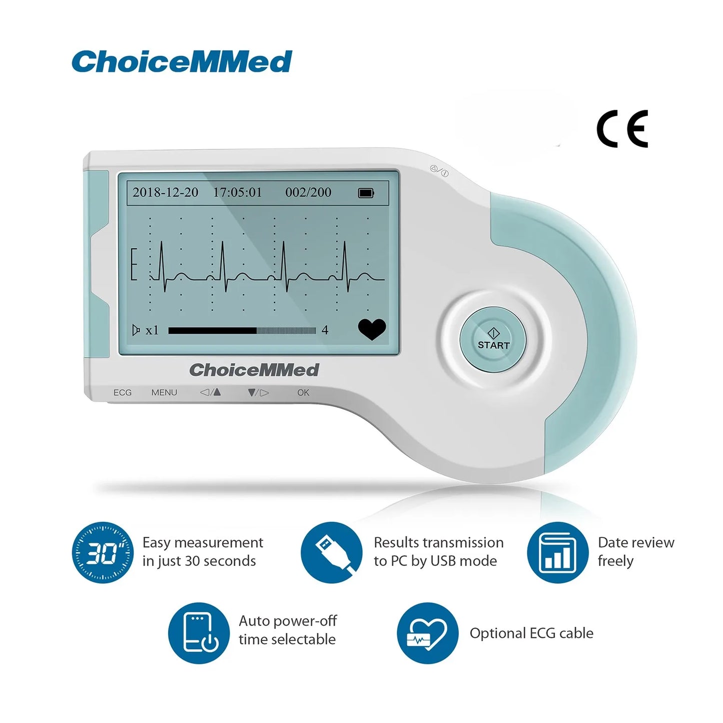ChoiceMMed MD100B Handheld ECG Monitor Real Time Heart Rate