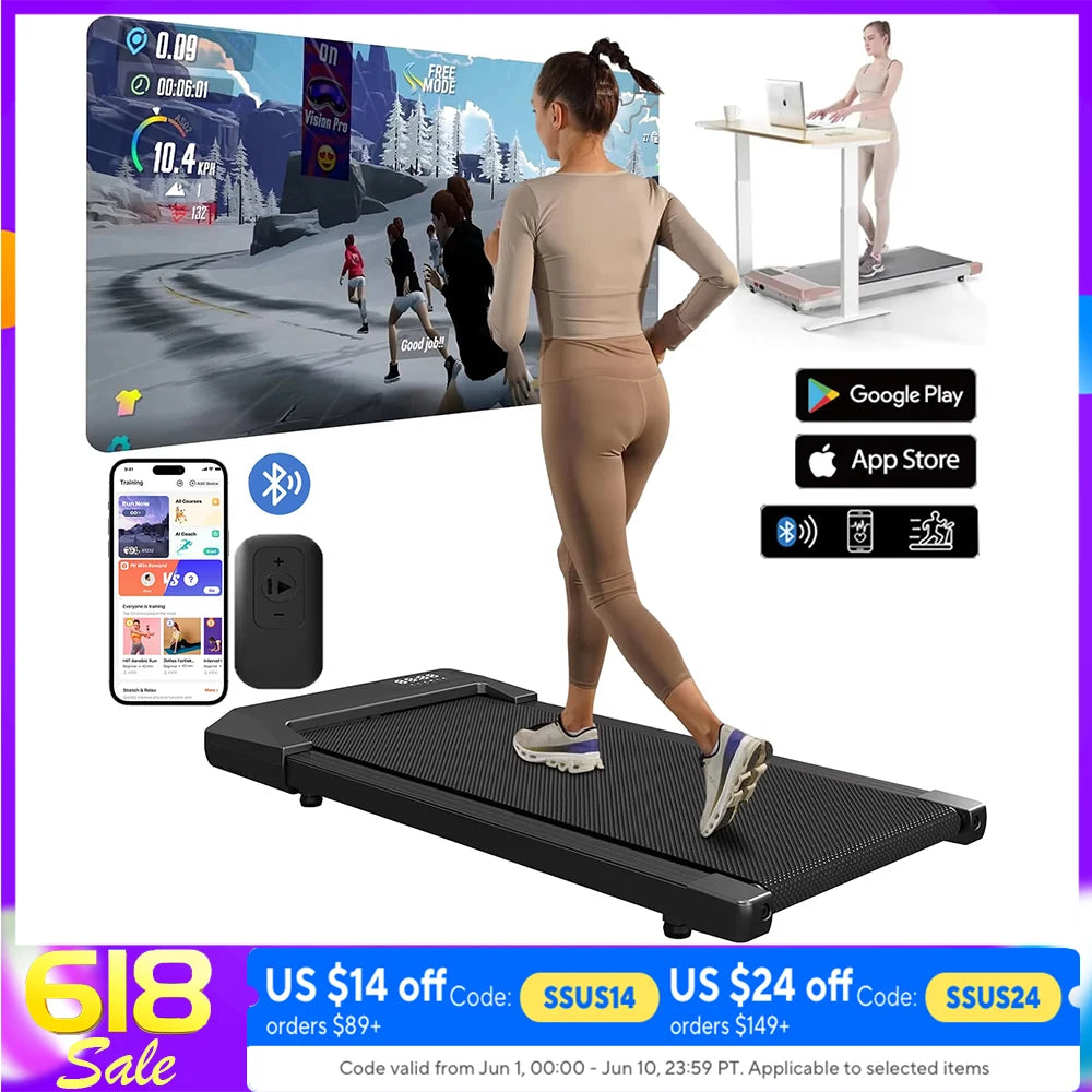 Superun 2in1 Treadmill For Home Walking Running Fitness Machine