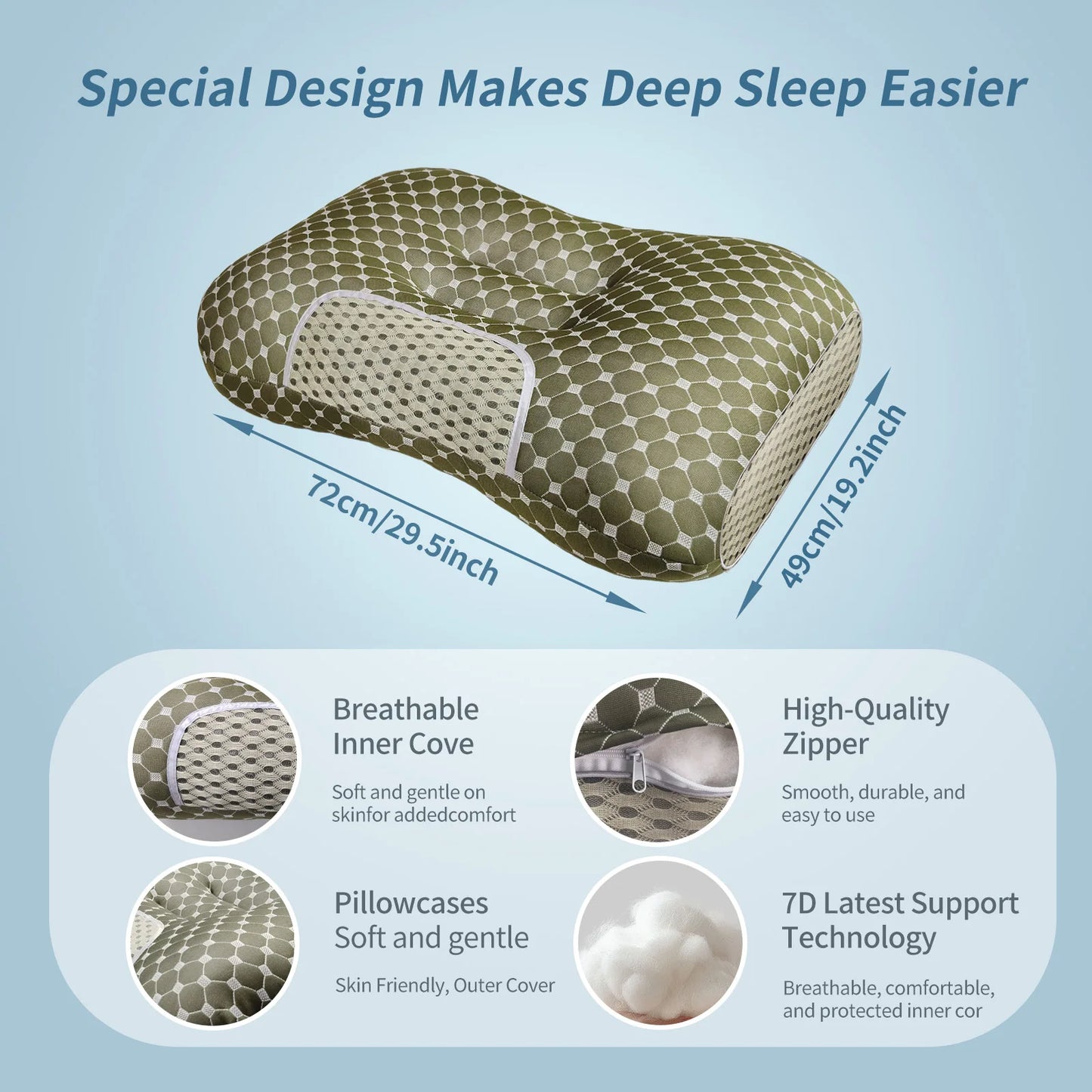NONECN Couples Soft Knit Neck Massage Pillow Adjustable Ergonomic Design